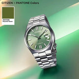 Buy Shop Citizen x Pantone Automatic Peaceful Green Dial Silver Steel Strap Watch For Men - NJ0158-89Z USA Online