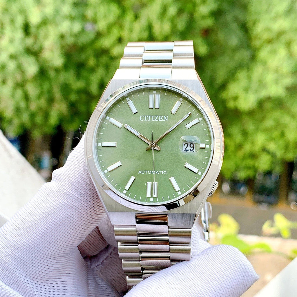 Buy Shop Citizen x Pantone Automatic Peaceful Green Dial Silver Steel Strap Watch For Men - NJ0158-89Z USA Online