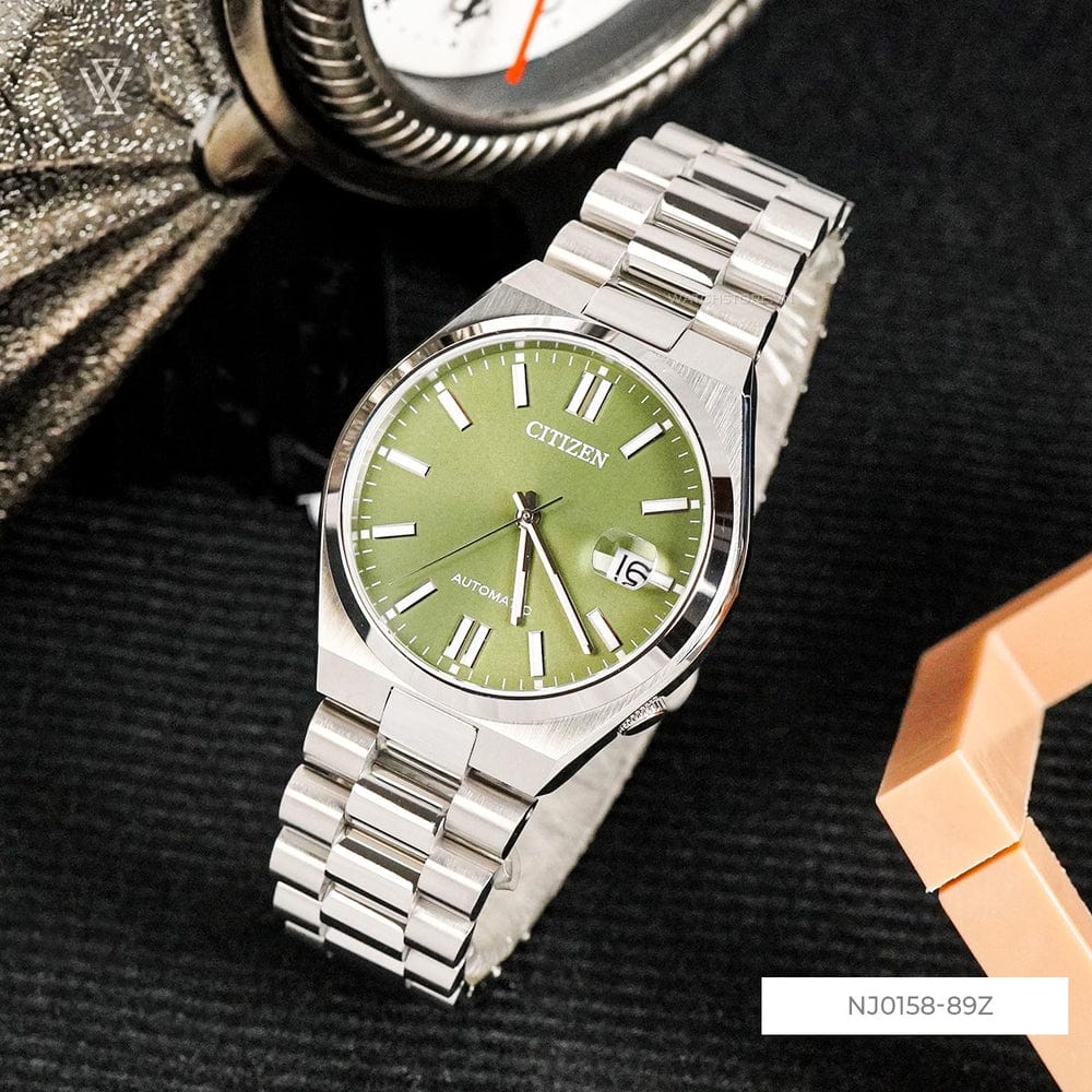 Buy Shop Citizen x Pantone Automatic Peaceful Green Dial Silver Steel Strap Watch For Men - NJ0158-89Z USA Online