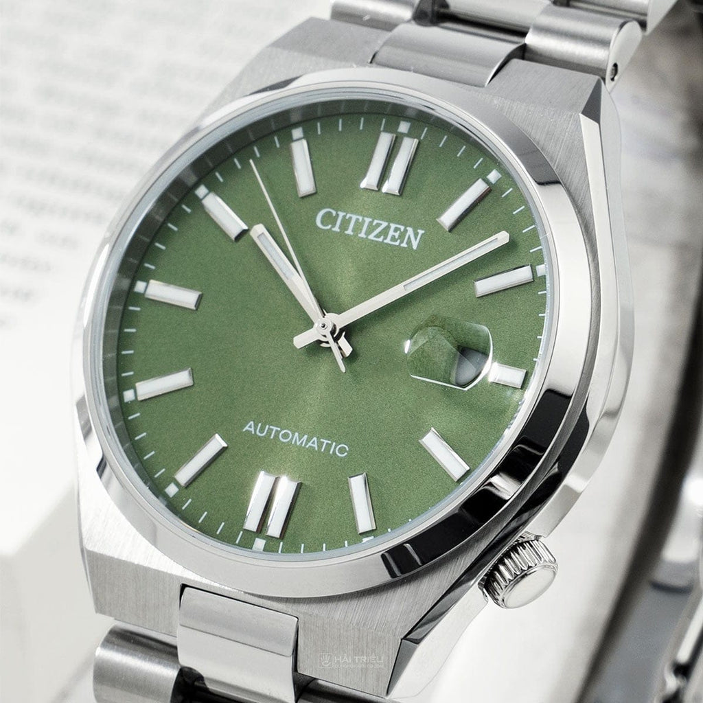 Buy Shop Citizen x Pantone Automatic Peaceful Green Dial Silver Steel Strap Watch For Men - NJ0158-89Z USA Online