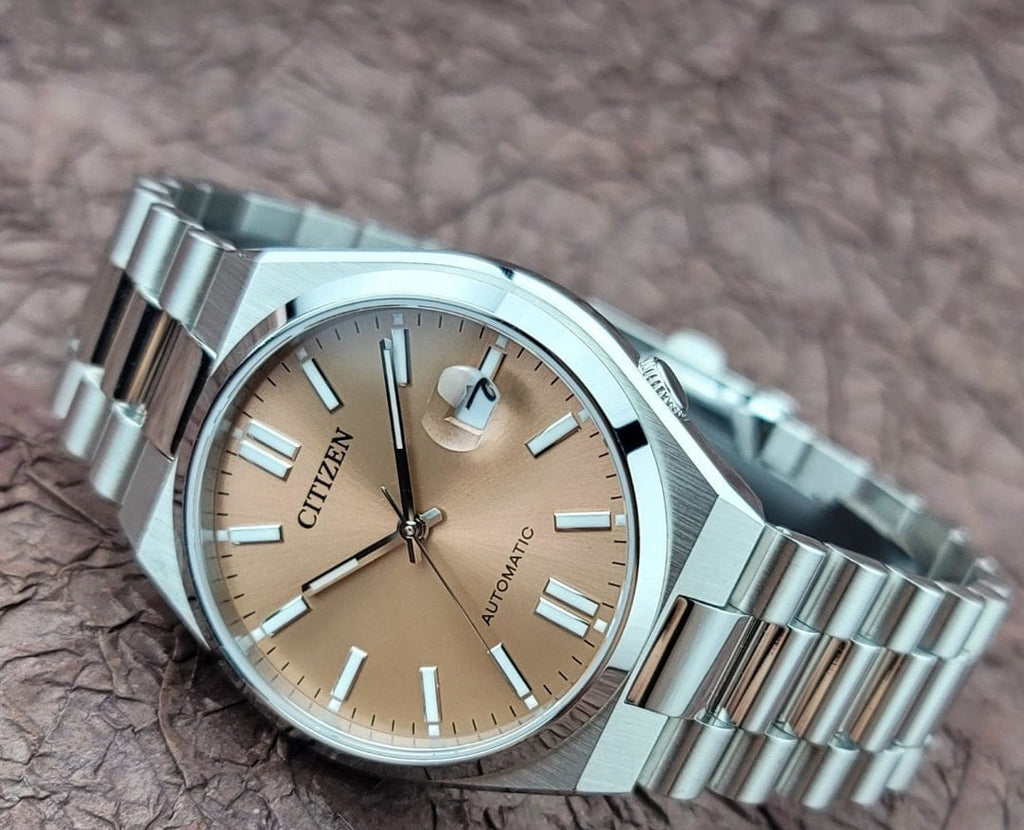 Buy Shop Citizen x Pantone Automatic Warm Sand Dial Silver Steel Strap Watch For Men - NJ0158-89Y USA Online