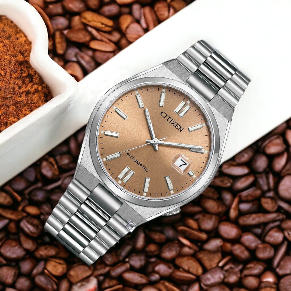 Buy Shop Citizen x Pantone Automatic Warm Sand Dial Silver Steel Strap Watch For Men - NJ0158-89Y USA Online