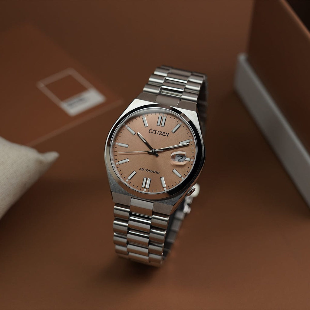 Buy Shop Citizen x Pantone Automatic Warm Sand Dial Silver Steel Strap Watch For Men - NJ0158-89Y USA Online