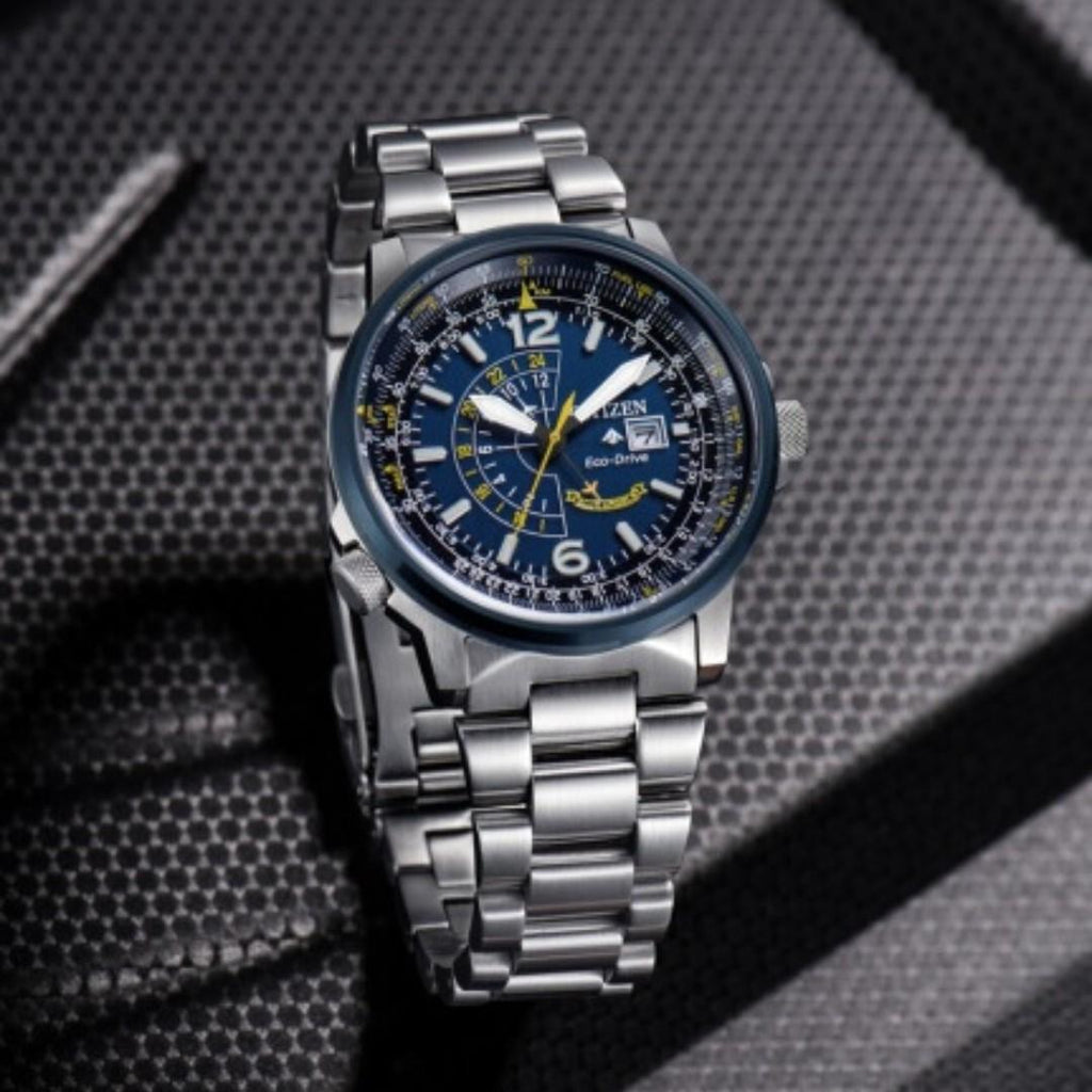 Buy Shop Citizen Promaster Nighthawk Eco Drive Navy Blue Dial Silver Steel Strap Watch For Men - BJ7006-56L USA Online