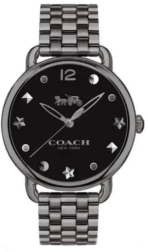 Buy Shop Coach Delancey Black Dial Black Steel Strap Watch For Women - 14502812 USA Online