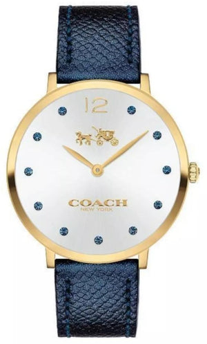 Buy Shop Coach Slim Easton Silver Dial Blue Leather Strap Watch for Women - 14502687 USA Online