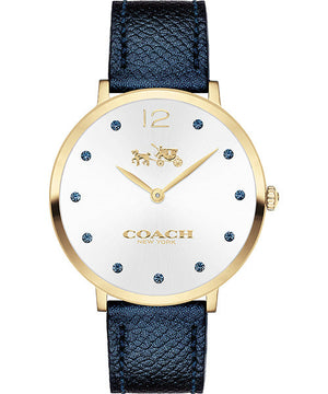 Buy Shop Coach Slim Easton Silver Dial Blue Leather Strap Watch for Women - 14502687 USA Online