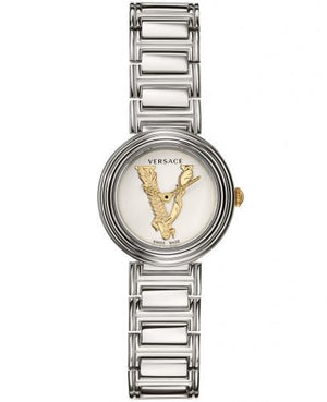 Buy Shop Versace Virtus Quartz White Dial Silver Steel Strap Watch For Women - VET300621 USA Online