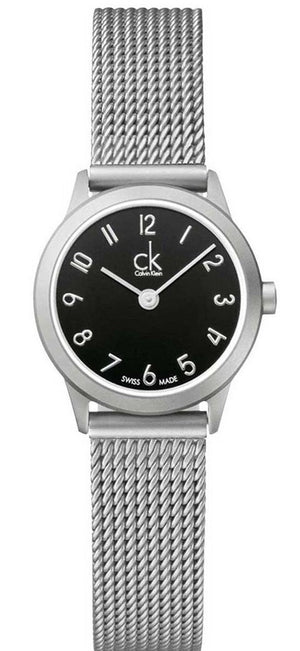 Buy Shop Calvin Klein Minimal Black Dial Silver Mesh Bracelet Watch for Women - K3M53151 USA Online
