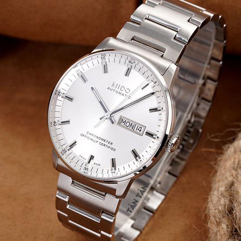 Buy Shop Mido Commander II Automatic Chronometer Silver Dial Silver Steel Strap Watch For Men - M021.431.11.031.00 USA Online