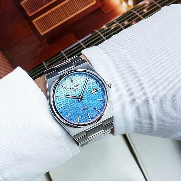 Tissot PRX Powermatic 80 Gradient Blue Dial Silver Steel Strap Watch for Men - T137.407.11.351.01