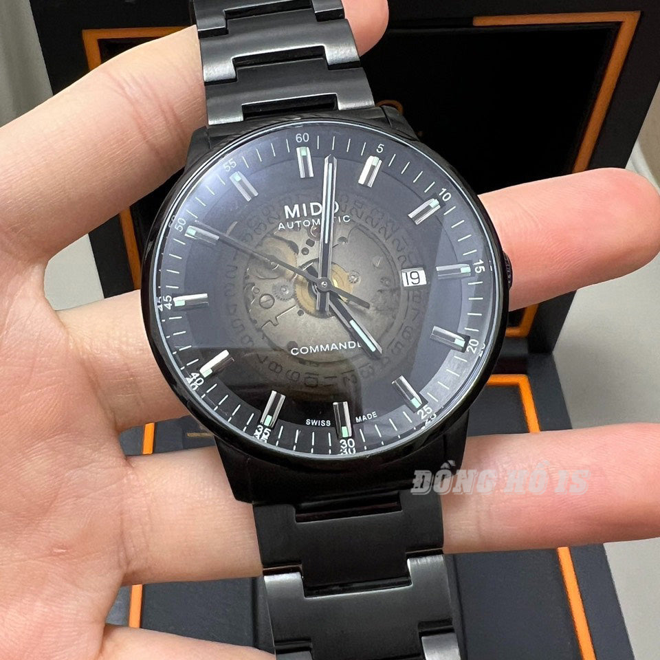 Buy Shop Mido Commander II Automatic Gradient Black Dial Black Steel Strap Watch For Men - M021.407.33.411.00 USA Online