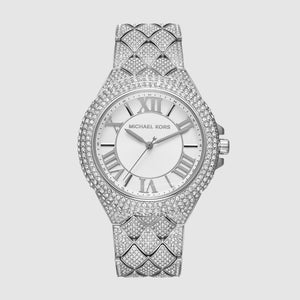 Buy Shop Michael Kors Camille Three-Hand Crystals Silver Dial Silver Steel Strap Watch for Women - MK4803 USA Online