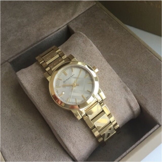 Buy Shop Burberry The City Gold Dial Gold Steel Strap Watch for Women - BU9234 USA Online
