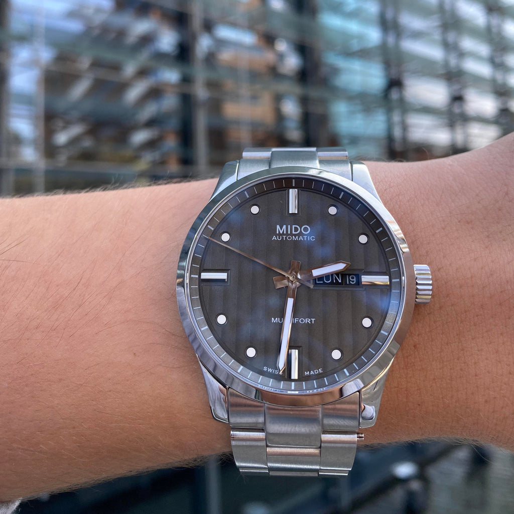 Buy Shop Mido Multifort Automatic Gray Dial Silver Steel Strap Watch For Men - M005.430.11.061.80 USA Online