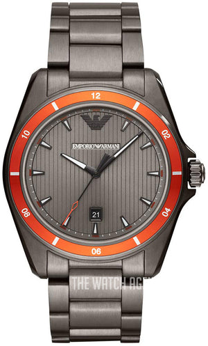 Buy Shop Emporio Armani Sigma Quartz Grey Dial Grey Steel Strap Watch For Men - AR11178 USA Online