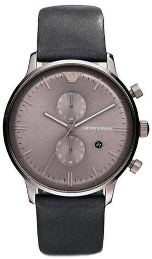 Buy Shop Emporio Armani Classic Grey Dial Grey Leather Strap Watch For Men - AR0388 USA Online