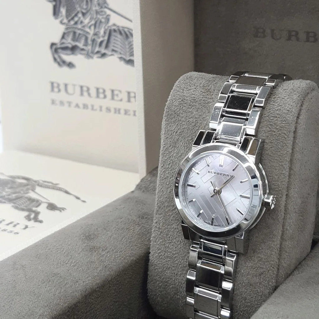Buy Shop Burberry The City Silver Diamonds Dial Silver Steel Strap Watch for Women - BU9230 USA Online