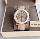 Buy Shop Burberry City Chronograph White Dial White Leather Strap Watch For Women - BU9701 USA Online