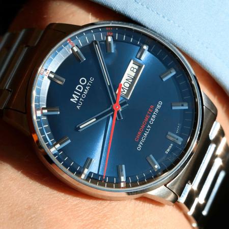 Buy Shop Mido Commander II Automatic Chronometer Blue Dial Silver Steel Strap Watch For Men - M021.431.11.041.00 USA Online