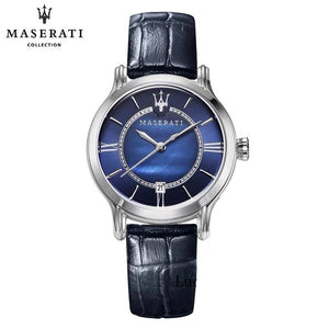 Buy Shop Maserati Epoca Blue Dial Blue Leather Strap Watch For Women - R8851118502 USA Online