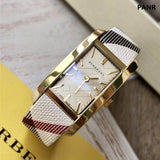 Buy Shop Burberry Nova Gold Tone Square Dial Leather Strap Watch for Women - BU1582 USA Online