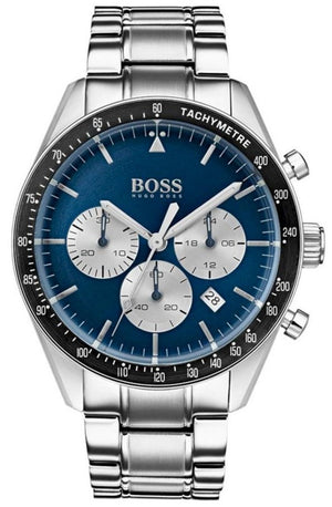 Buy Shop Hugo Boss Chronograph Blue Dial Silver Steel Strap Watch for Men - 1513630 USA Online