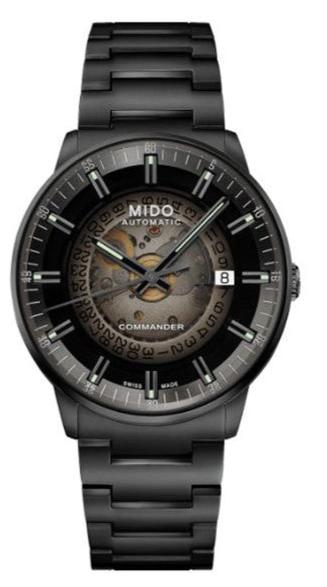 Buy Shop Mido Commander II Automatic Gradient Black Dial Black Steel Strap Watch For Men - M021.407.33.411.00 USA Online