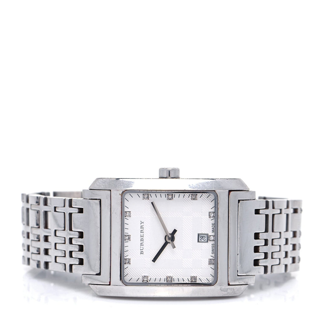 Buy Shop Burberry Heritage Diamond White Dial Silver Stainless Steel Strap Watch for Women - BU1583 USA Online