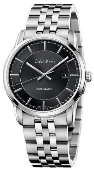 Buy Shop Calvin Klein Infinity Black Dial Silver Steel Strap Watch for Men - K5S34141 USA Online