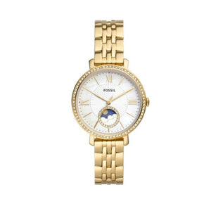 Buy Shop Fossil Jacqueline Moonphase Mother of Pearl Dial Gold Steel Strap Watch for Women - ES5167 USA Online