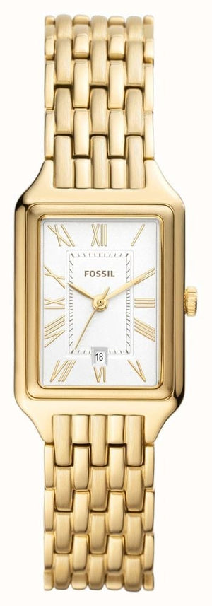 Buy Shop Fossil Raquel Three Hand Date White Dial Gold Steel Strap Watch For Women - ES5220 USA Online