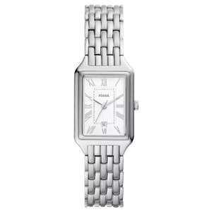 Buy Shop Fossil Raquel Three Hand Date White Dial Silver Steel Strap Watch for Women - ES5221 USA Online