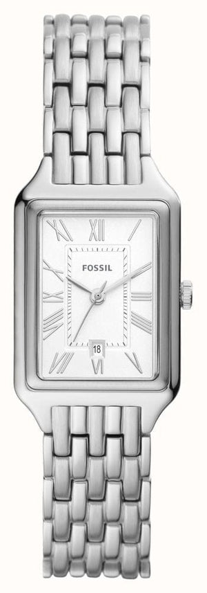 Buy Shop Fossil Raquel Three Hand Date White Dial Silver Steel Strap Watch for Women - ES5221 USA Online
