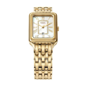 Buy Shop Fossil Raquel Three Hand Mother of Pearl Dial Gold Steel Strap Watch For Women - ES5304 USA Online