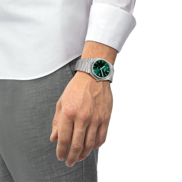 Buy Shop Tissot PRX Green Dial Silver Steel Strap Watch For Men - T137.410.11.091.00 USA Online