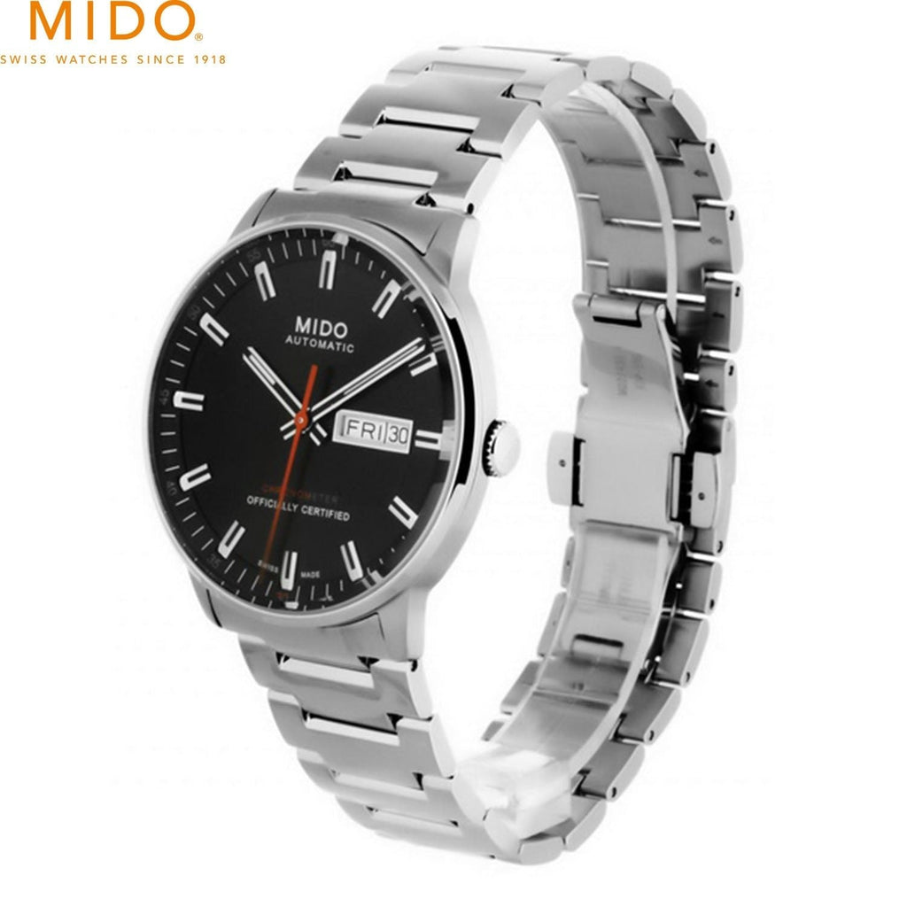 Buy Shop Mido Commander II Automatic Black Dial Silver Steel Strap Watch For Men - M021.431.11.051.00 USA Online