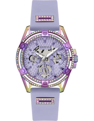 Buy Shop Guess Queen Quartz Purple Dial Purple Silicone Strap Watch For Women - GW0536L4 USA Online
