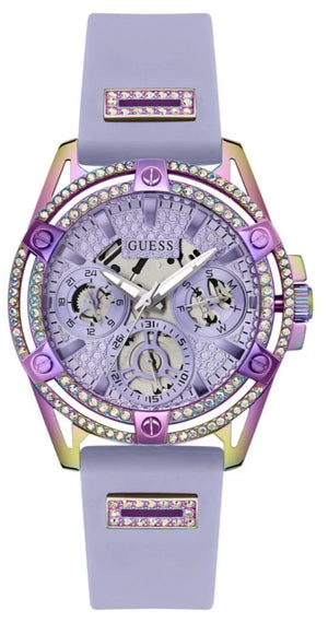 Buy Shop Guess Queen Quartz Purple Dial Purple Silicone Strap Watch For Women - GW0536L4 USA Online