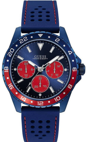Buy Shop Guess Odyssey Analog Blue Dial Blue Rubber Strap Watch For Men - W1108G1 USA Online