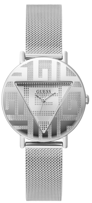 Buy Shop Guess Iconic Quartz Silver Dial Silver Mesh Bracelet Watch For Women - GW0527L1 USA Online