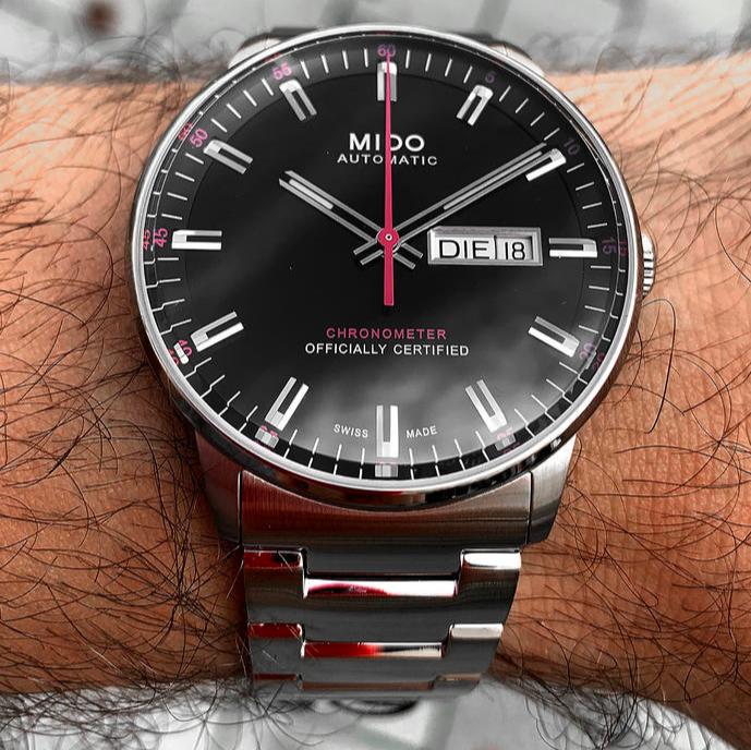 Buy Shop Mido Commander II Automatic Black Dial Silver Steel Strap Watch For Men - M021.431.11.051.00 USA Online