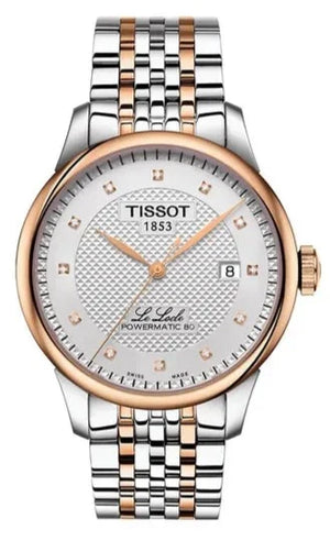 Buy Shop Tissot Le Locle Powermatic 80 Diamonds Silver Dial Two Tone Steel Strap Watch For Men - T006.407.22.036.01 USA Online
