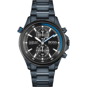 Buy Shop Hugo Boss Globetrotter Black Dial Black Steel Strap Watch for Men - 1513824 USA Online