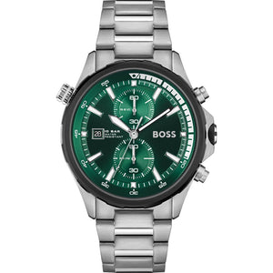 Buy Shop Hugo Boss Globetrotter Green Dial Silver Steel Strap Watch for Men - 1513930 USA Online