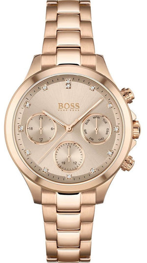 Buy Shop Hugo Boss Carnation Gold Dial Gold Steel Strap Watch for Women - 1502592 USA Online
