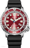 Buy Shop Citizen Eco Drive Promaster Marine Red Dial Black Rubber Strap Watch For Men - BN0159-15X USA Online