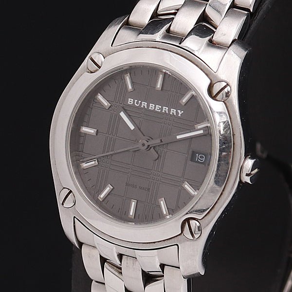 Buy Shop Burberry Herringbone Grey Dial Silver Steel Strap Watch for Women - BU1851 USA Online