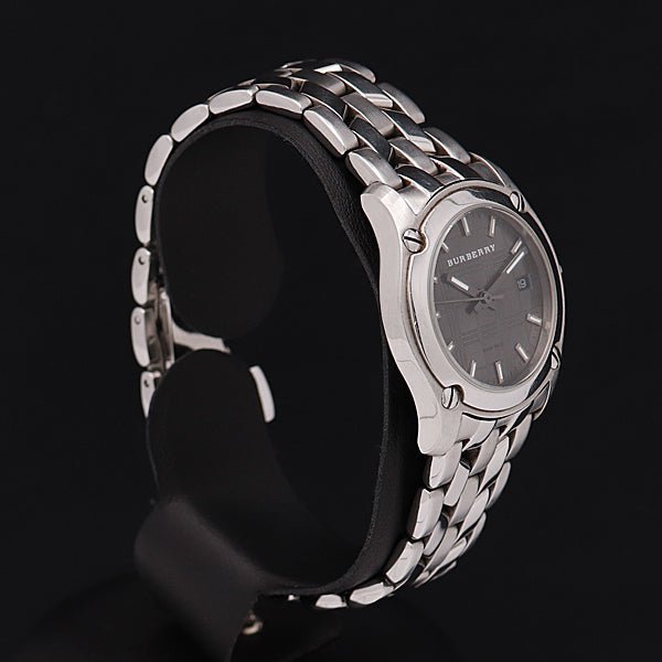 Buy Shop Burberry Herringbone Grey Dial Silver Steel Strap Watch for Women - BU1851 USA Online