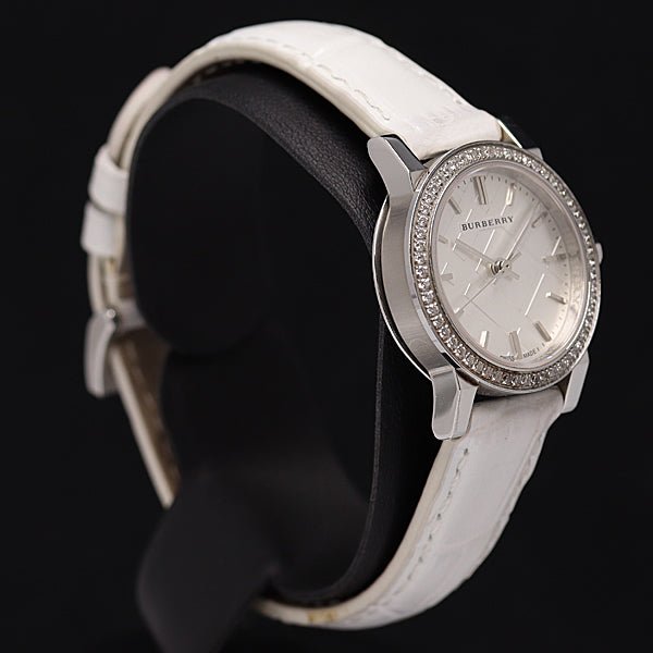Buy Shop Burberry The City White Diamonds Dial White Leather Strap Watch for Women - BU9221 USA Online